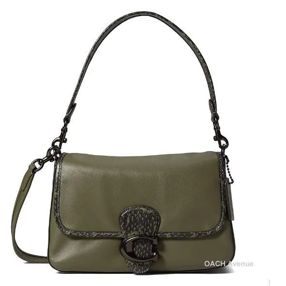 なくなり次第終了セール コーチ COACH C5263 ソフト タビー ショルダー バッグ ウィズ スネークスキン ディテール アーミーグリーン マルチ 送料無料
