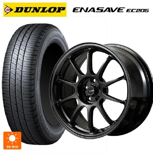 送料無料 サマータイヤホイール 4本セット 195/60R17 90H ダンロップ エナセーブEC205 エムアイディー MIDレーシング R10 エ