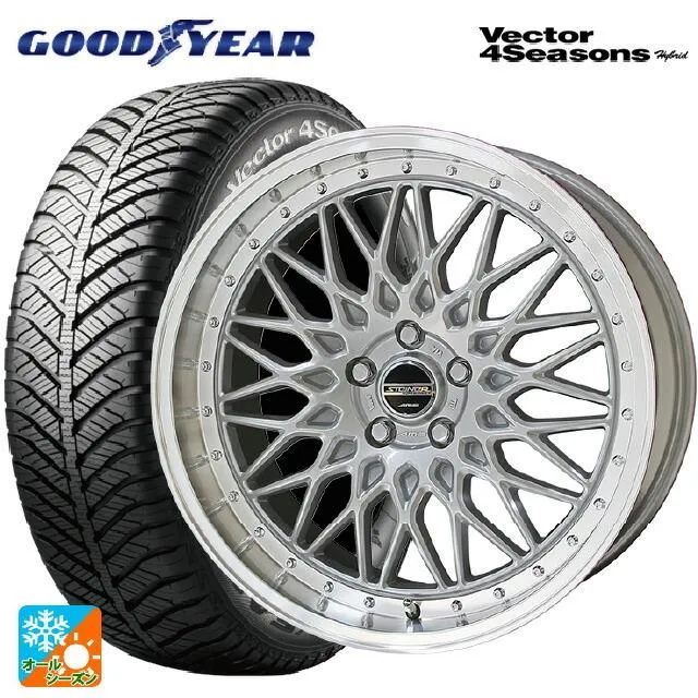 送料無料 オールシーズンタイヤホイール 4本セット 225/55R17 101H XL グッドイヤー ベクターフォーシーズンズ ハイブリッド 共豊 シ