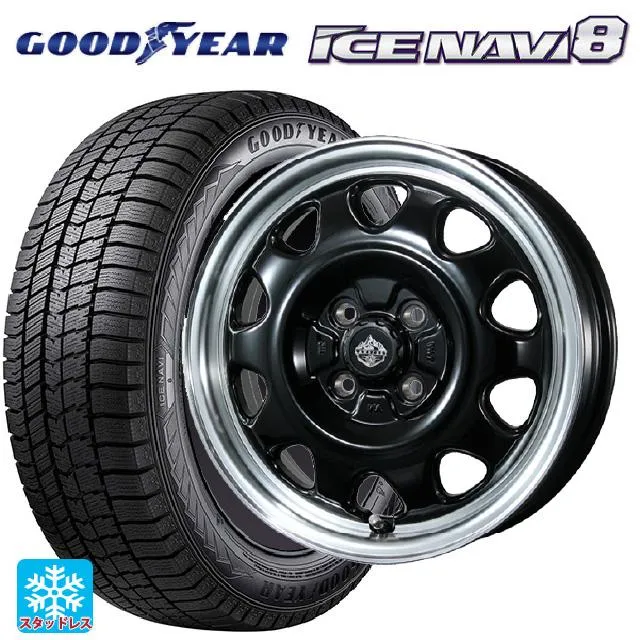 送料無料 スタッドレスタイヤホイールセット 165/70R14 81Q グッドイヤー アイスナビ8 # トピー ランドフット SWZ 14-5J
