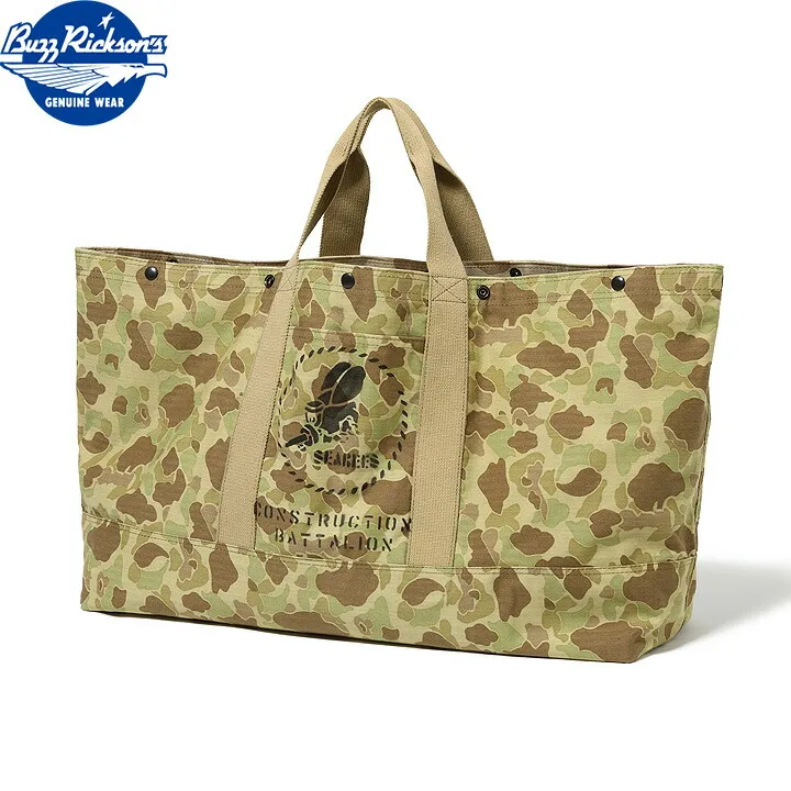 No.BR02832 BUZZ RICKSON バズリクソンズHERRINGBONE TWILL, CAMOUFLAGEREVERSIBLE BAG SEABEES STENCIL