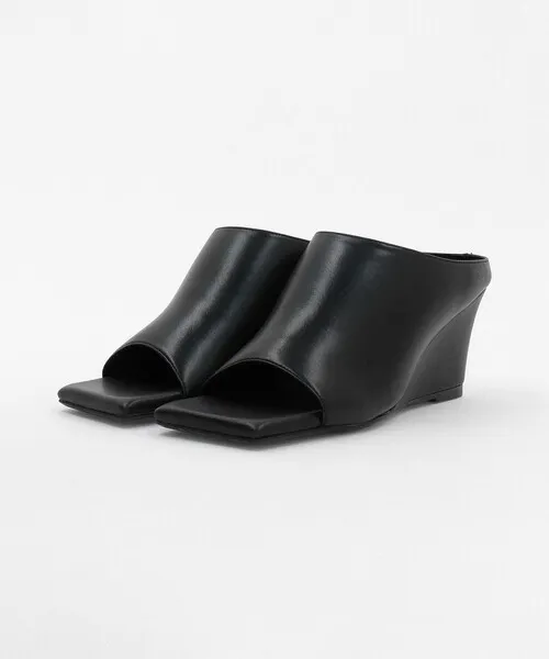 サンダル 「MARW UNITED ARROWS＋ODETTE E ODILE」スクエア ウエッジソール サンダル レディース