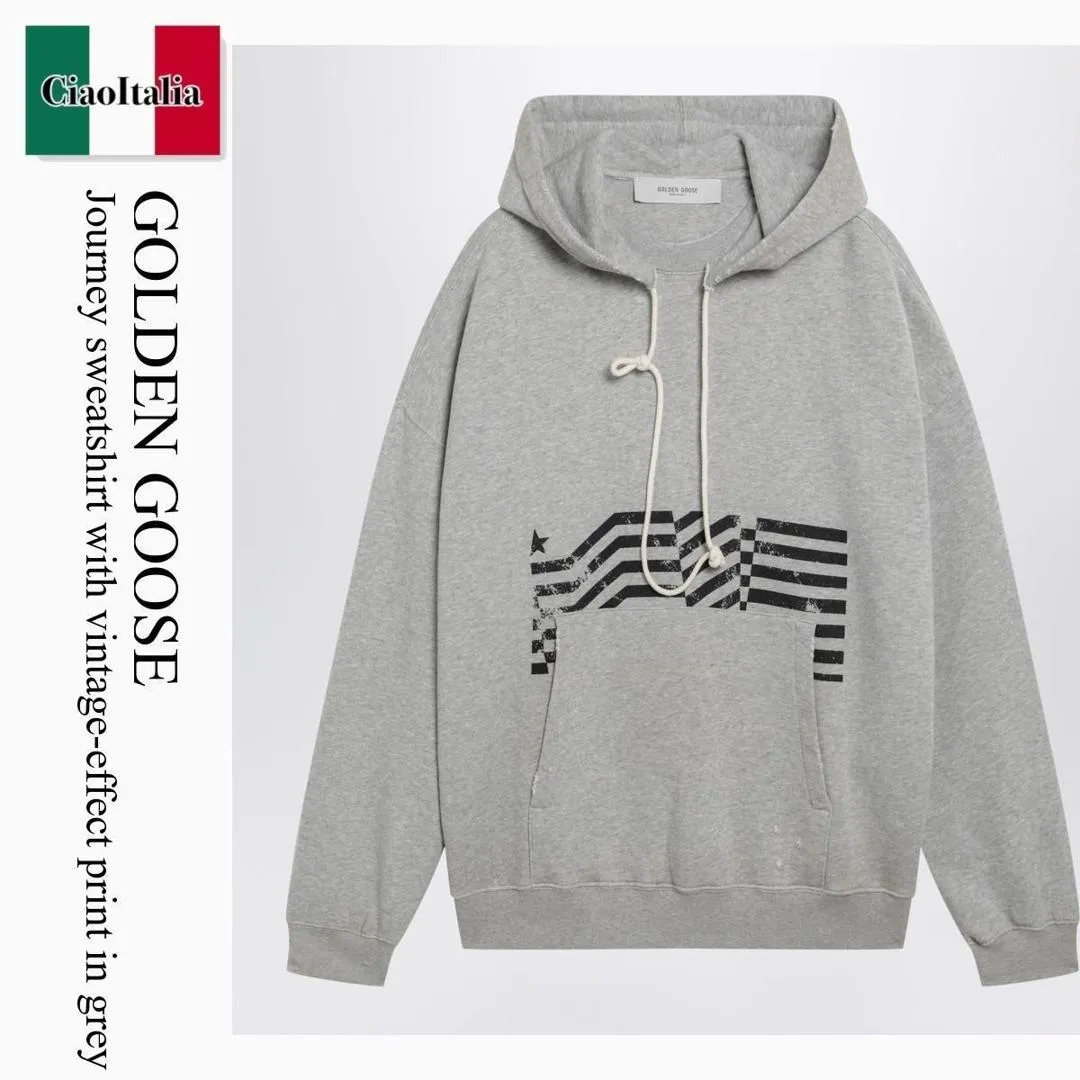 【数量限定・在庫限り・早い者勝ち！】 ゴールデングース / Golden Goose Journey Sweatshirt With Vintage-Effect Print In / GUP02545 P002381 / GUP02545 P002381 60513 / GUP02545P00238160513 / パーカー・フーディ