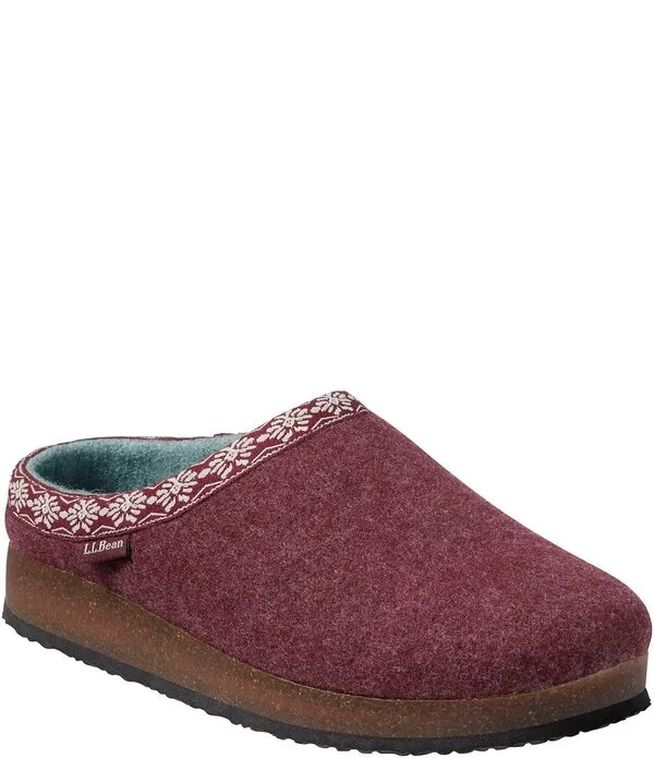 エルエルビーン レディース シューズ サンダル ウール L.L.Bean Women Wool Clog Slippers Deepest Red レッド