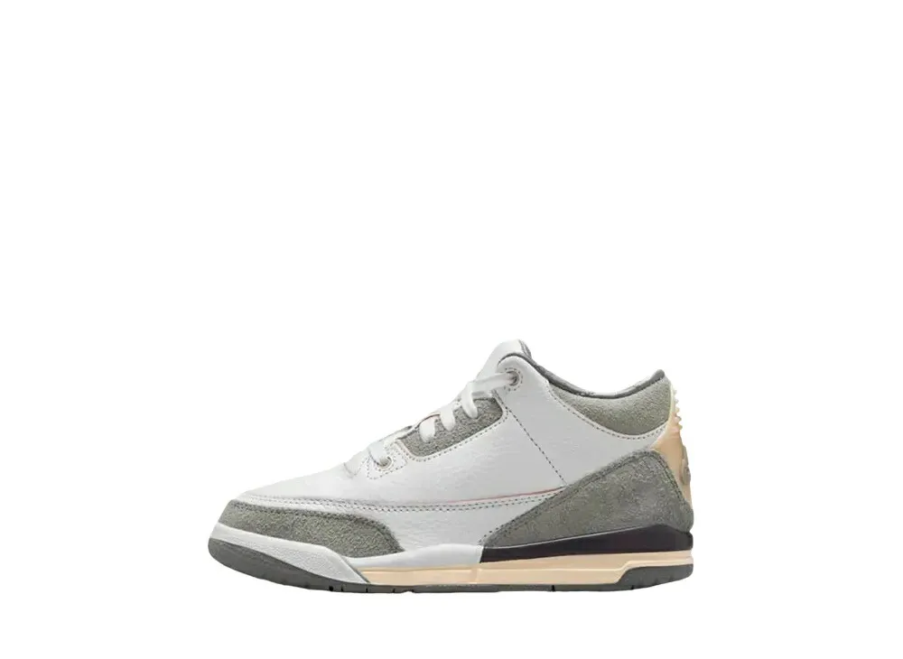 【今だけ500円割引クーポンあり!!】Nike アママニエール × ナイキ PS エアジョーダン3 レトロ SP ホワイト/ミディアム グレー バイオレット オレ(キッズ) ナイキ DJ0718-110 メンズ スニーカー ランニングシューズ 21SN-DJ0718-110