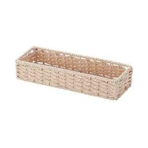 (まとめ) カトラリーケース/収納ケース 〔ベージュ〕 幅26×奥行9×高さ5cm ペーパー編み キッチン用品 〔×40個セット〕 業務用 まとめ買い