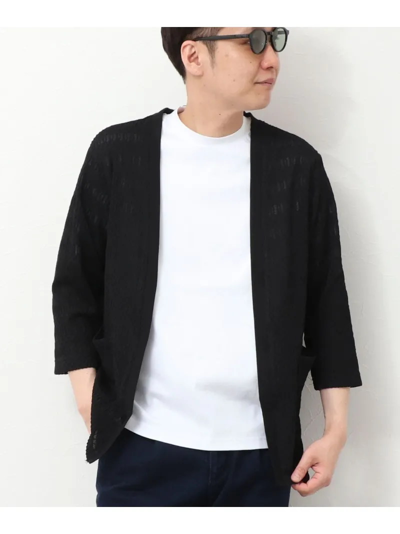 レースジャガードノーカラーカーディガン NOLLEY LIGHT ノーリーズ トップス カットソー・Tシャツ ブラック【送料無料】[ Fashion]