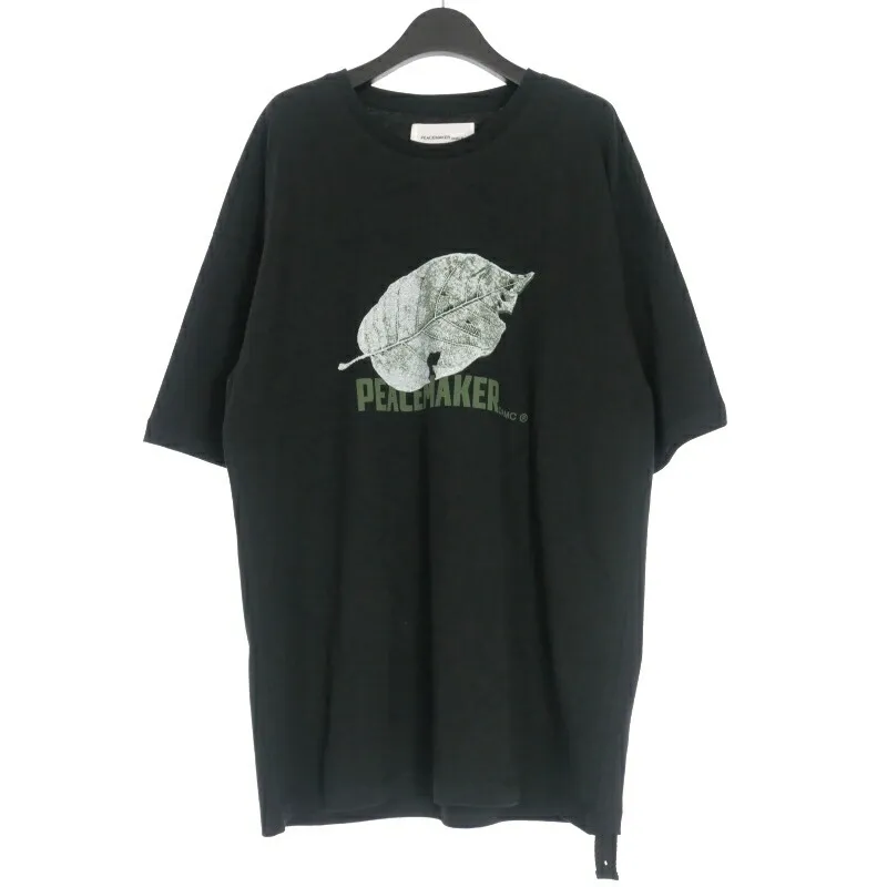 【中古】未使用品 オーエーエムシー OAMC PEACEMAKER 25SS LEAF S/S TSHIRT Tシャツ カットソー 半袖 L ブラック 黒 PCM1OT02Q メンズ 【ベクトル 古着】 250801
