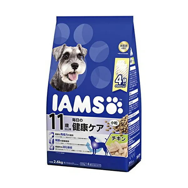 【3個セット】 マースジャパンリミテッド アイムス IAMS ドッグフード 11歳以上用 毎日の健康ケア 小粒 チキン シニア犬用 2.6kg ドライ イヌ シニア 全品種 ドライフード マースジャパン シニア犬 犬用フード グルコサミン 総合栄養食 ペット用品 安心素材