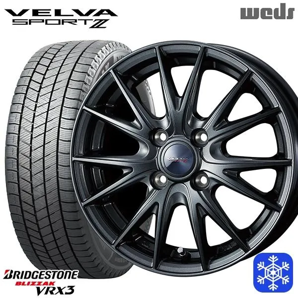 185/60R16インチ ブリヂストン ブリザック VRX3 4H100 スタッドレスタイヤホイール4本セット Weds ヴェルヴァ スポルト2