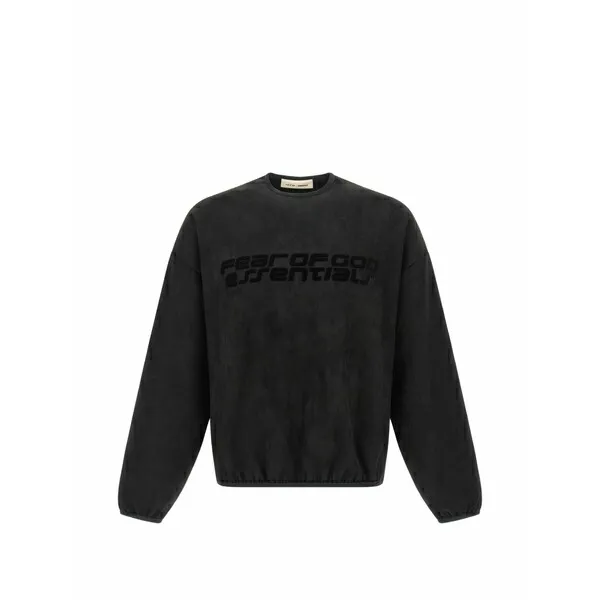 フィアオブゴッド メンズ ニット\u0026セーター アウター Logo-printed sweatshirt Black