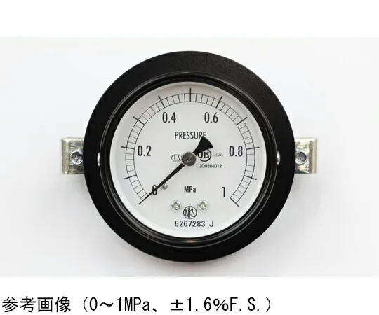 長野計器 普通形圧力計（Φ60） 埋込形D枠（取付金具） 0.1MPa 検査証明書付 1個 AA15-173