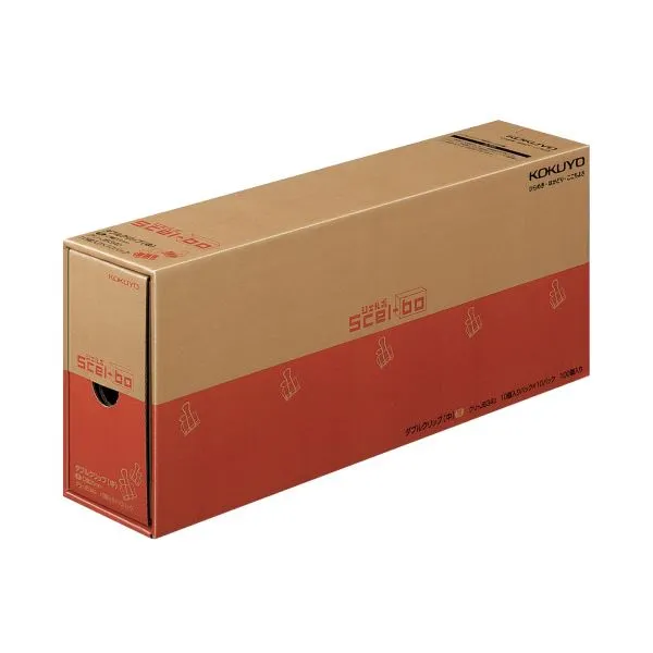 （まとめ）コクヨ ダブルクリップ（Scel-bo）業務パック 中 口幅25mm 黒 クリ-JB34D 1パック（100個：10個×10箱）【×2セット】 収納に最適 A4ファイルボックスと同じ奥行きでピッタリ収まる 便利なコクヨ ダブルクリップ（Scel-bo）業務パック 中 口幅25mm 黒 クリ-JB34D