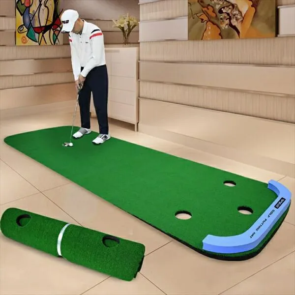 ゴルフ パターマット 3m ゴルフ トレーニング用具 アプローチ練習 20210224-8 ゴルフ パターマット 3m 大型 パター練