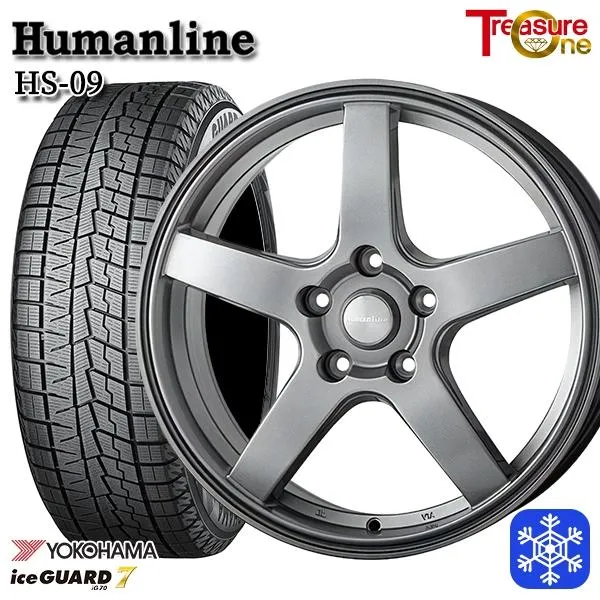 205/60R16インチ ヨコハマ アイスガード IG70 5H100 スタッドレスタイヤホイールセット ヒューマンライン HS09 DG