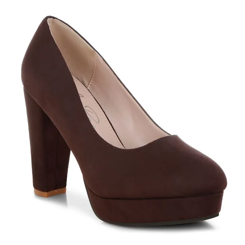 ロンドンラグ レディース シューズ パンプス ヒール London Rag Olanta Women Block Heel Pumps Brown ブラウン