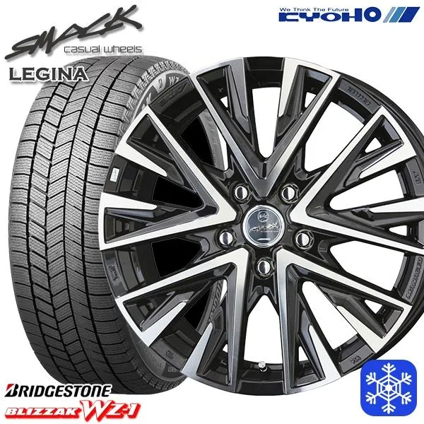 225/60R18インチ ブリヂストン ブリザック WZ-1 WZ1 5H114.3 スタッドレスタイヤホイールセット 共豊 スマック レジーナ