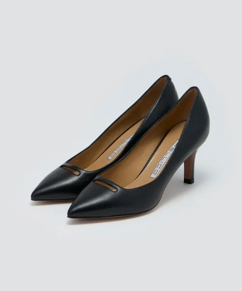 パンプス 入学式 卒業式 ANDREA アネッリ キャビア パンプス 7.0cm BLACK