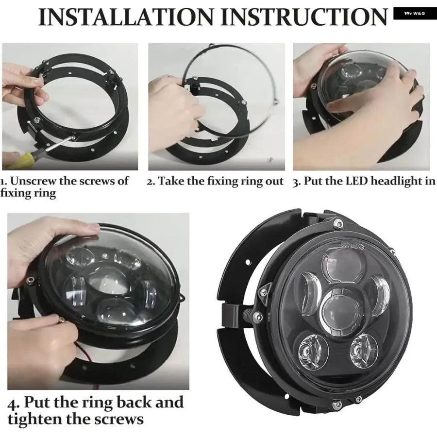 並行輸入品汎用 ラウンド5-3/4インチ5.75インチ オートバイ LED ヘッドライト マウント ブラケット ブラック/シルバー