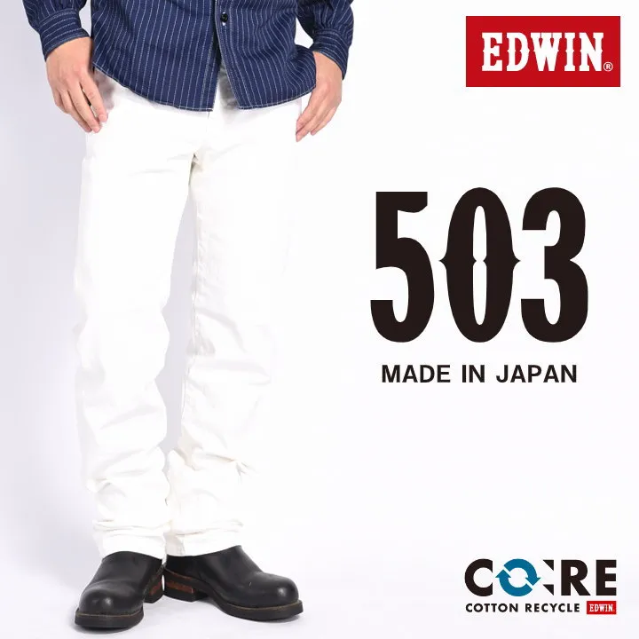 エドウィン EDWIN ジーンズ 503 レギュラーストレート ジーンズ ストレッチ カラーパンツ 日本製 ホワイト E50313-18