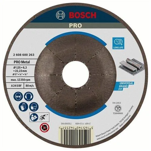 ボッシュ PRO研削砥石 鉄用125mm ( 2608600263 ) 【25枚セット】 ボッシュ(株)
