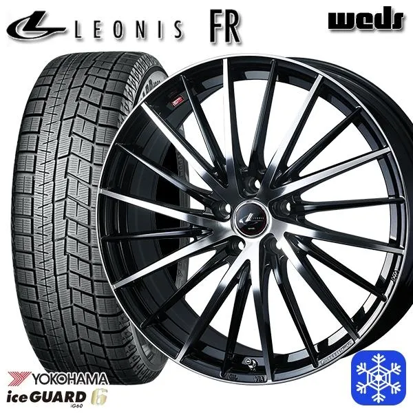 215/60R16インチ ヨコハマ アイスガード IG60 5H114.3 スタッドレスタイヤホイール4本セット ウェッズ レオニス FR PBMC
