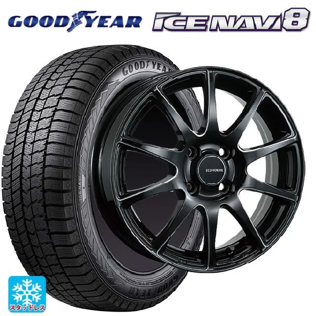 送料無料 スタッドレスタイヤホイールセット 185/60R15 84Q グッドイヤー アイスナビ8 # ブリヂストン エコフォルム CRS23 15-