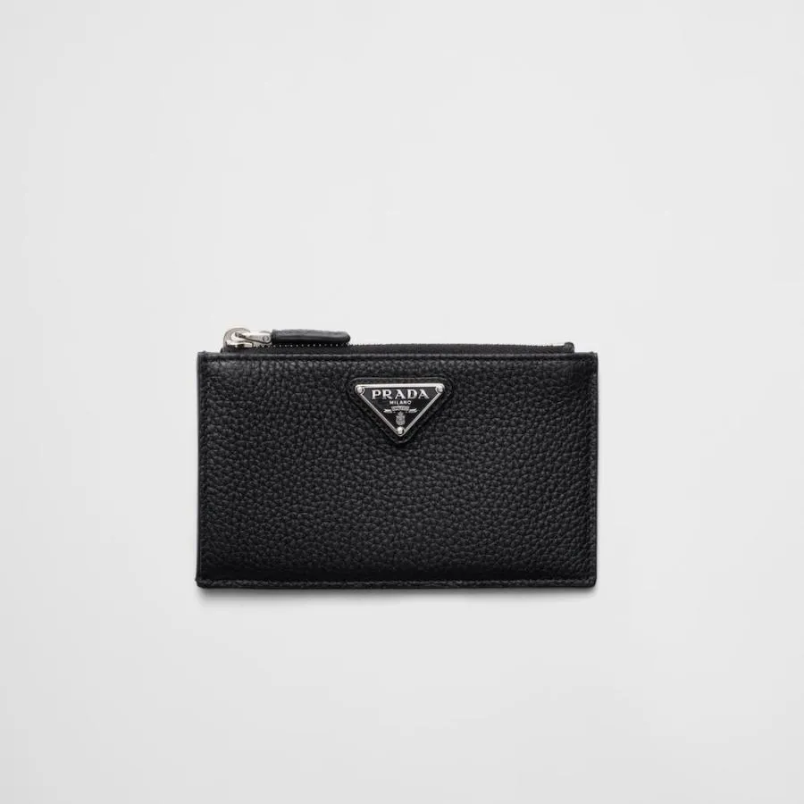 プラダ PRADA 2026春夏 メンズ ファスナー付 ヴィッテロダイノレザー カードケース【ブラック 】【送料無料】【正規品】