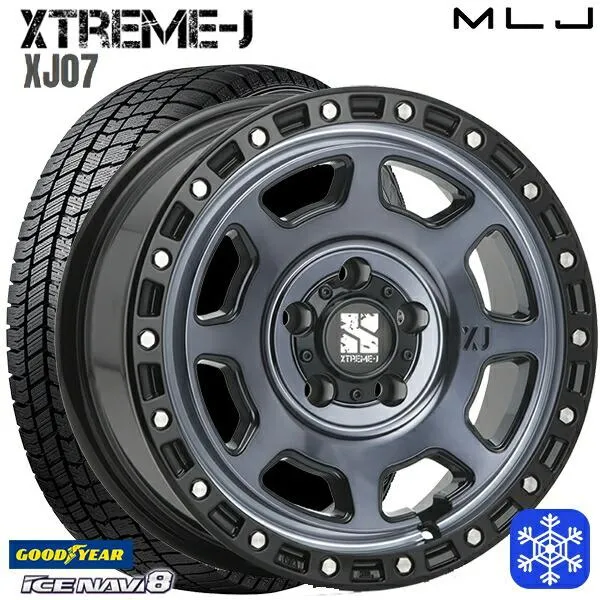 215/50R17インチ グッドイヤー アイスナビ8 ICE NAVI8 5H114.3 スタッドレスタイヤホイールセット エクストリームJ XJ07 GB/MI