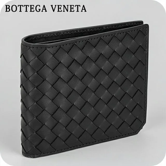 ボッテガ・ヴェネタ 二つ折り財布 二折財布 メンズ ブランド BOTTEGA VENETA レザー Italy 796966-V69G1 8803 ブラック