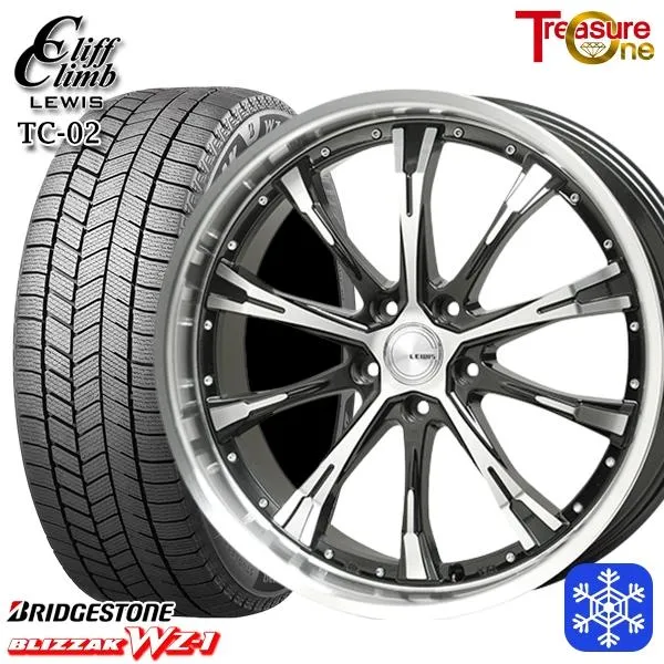 225/55R18インチ ブリヂストン ブリザック WZ-1 WZ1 5H114.3 スタッドレスタイヤホイール4本セット クリフクライム TC02