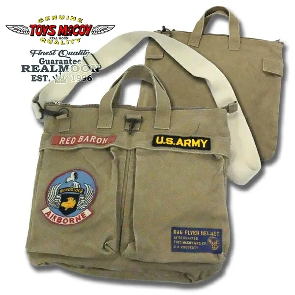 TOYS McCOY × SNOOPY ヘルメットバッグ キャンバスクロス No.TMA2524 \"U.S.ARMY・エアボーン\" トイズマッコイ ピーナッツ スヌーピー バッグ 鞄 メンズファッション アメカジ
