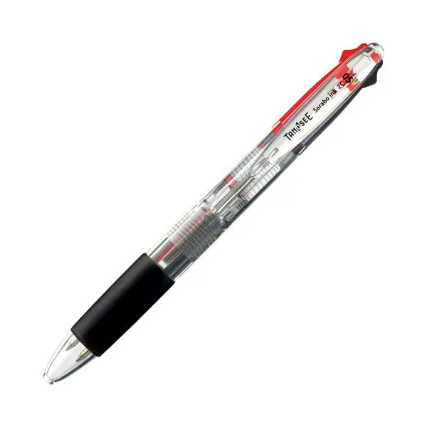 【ポイント20倍】（まとめ） TANOSEE ノック式油性2色ボールペン（なめらかインク） 極細 0.5mm 1セット（10本） 【×3セット】