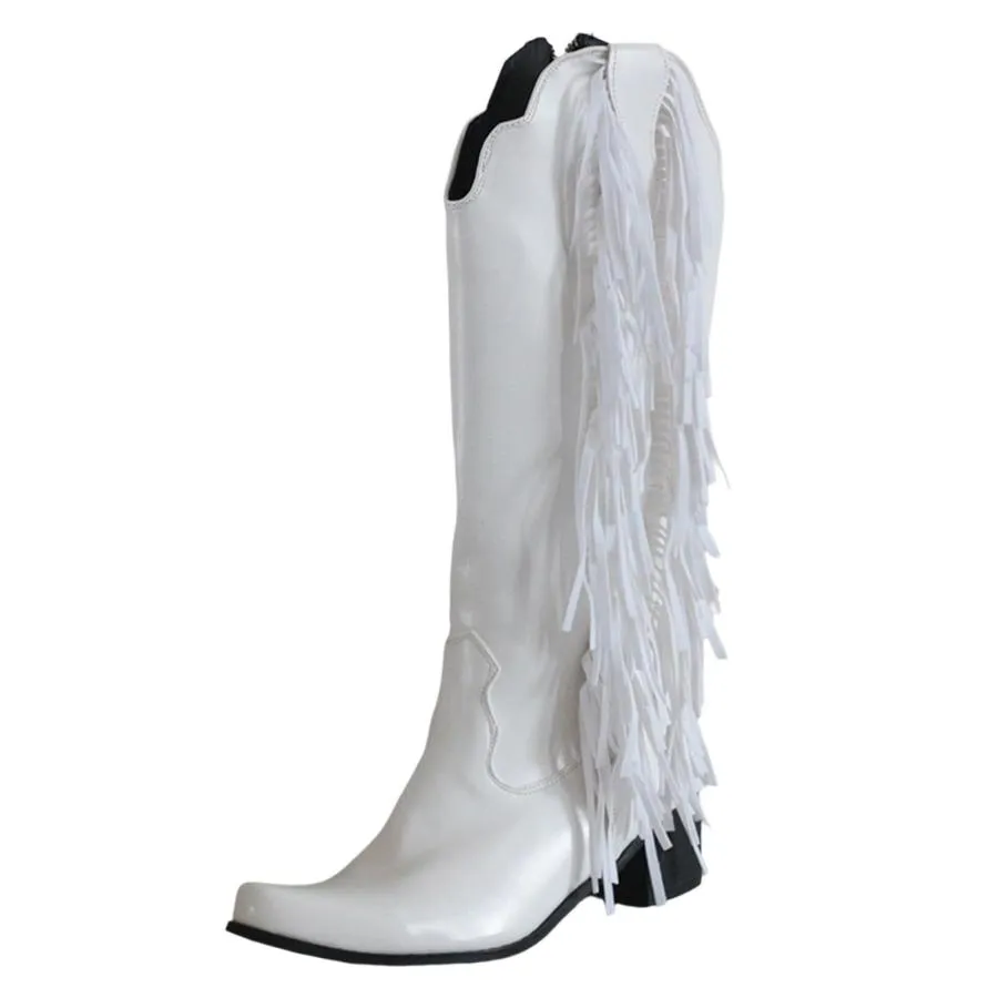 【並行輸入品】AMDBEL High Heel Boots For Women, Fringe Boots For Women, Women'