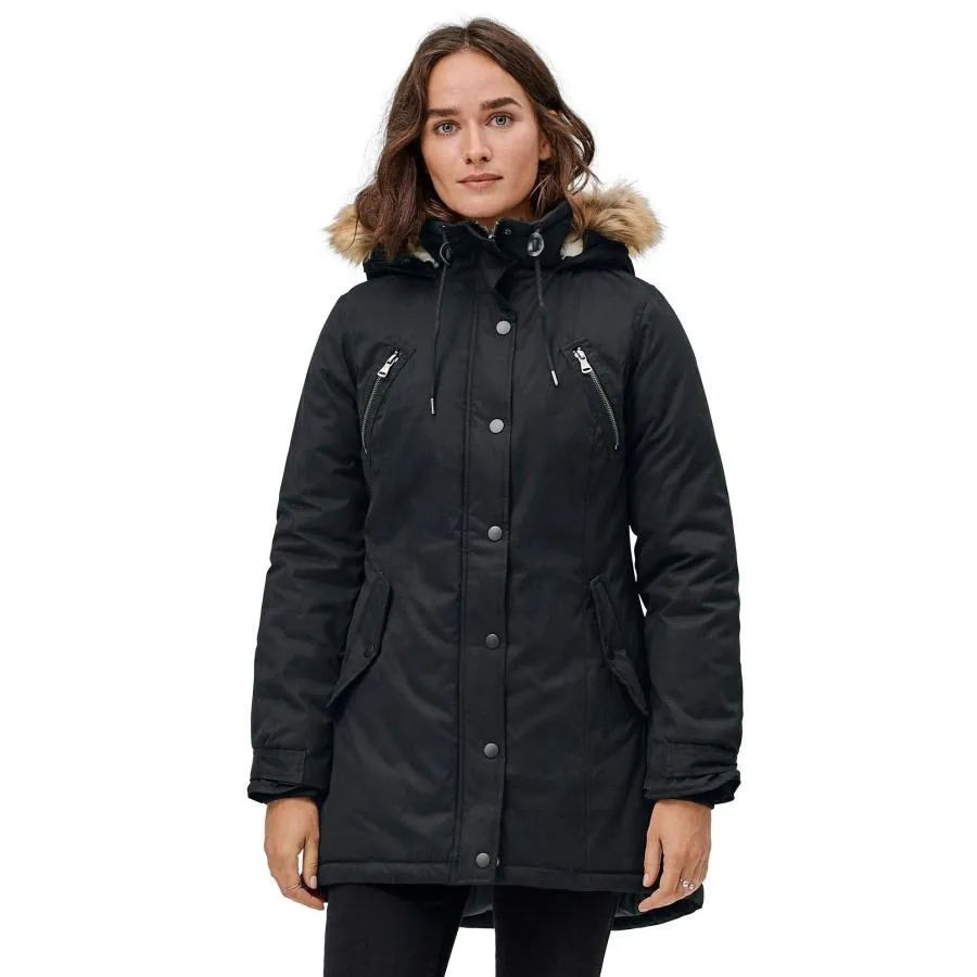 【並行輸入品】Ellos Women's Plus Size Modern A Line Parka Coat   18, Black
