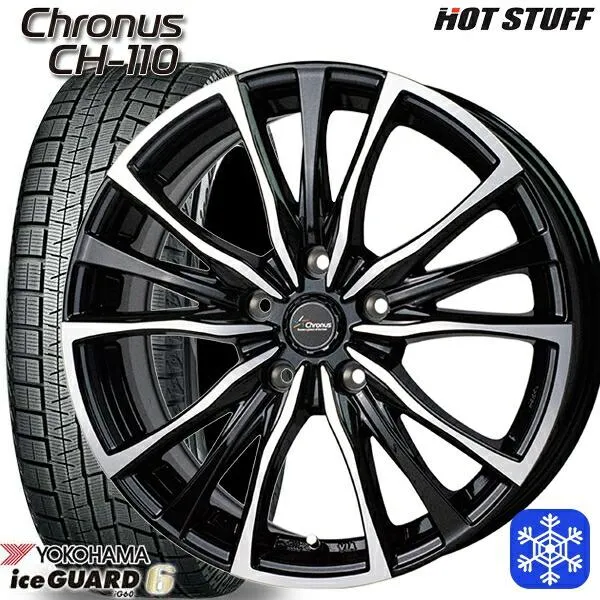 185/60R15インチ ヨコハマ アイスガード IG60 5H100 スタッドレスタイヤホイール4本セット クロノス CH-110