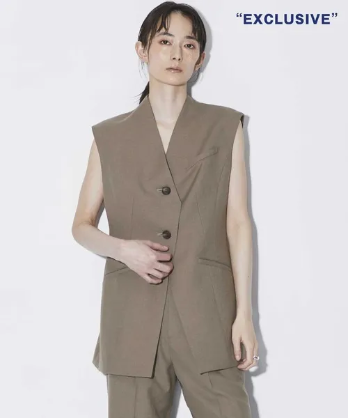 ベスト ジレ 「AKIRANAKA/アキラナカ」EX.V Neck Gilet/別注Vネックジレベスト レディース