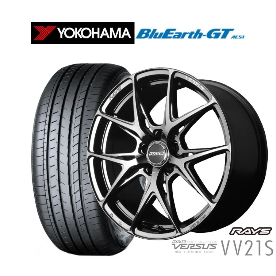 サマータイヤ ホイール4本セット レイズ ベルサス VV21S ヨコハマ BluEarth ブルーアース GT (AE51)  225/40R19