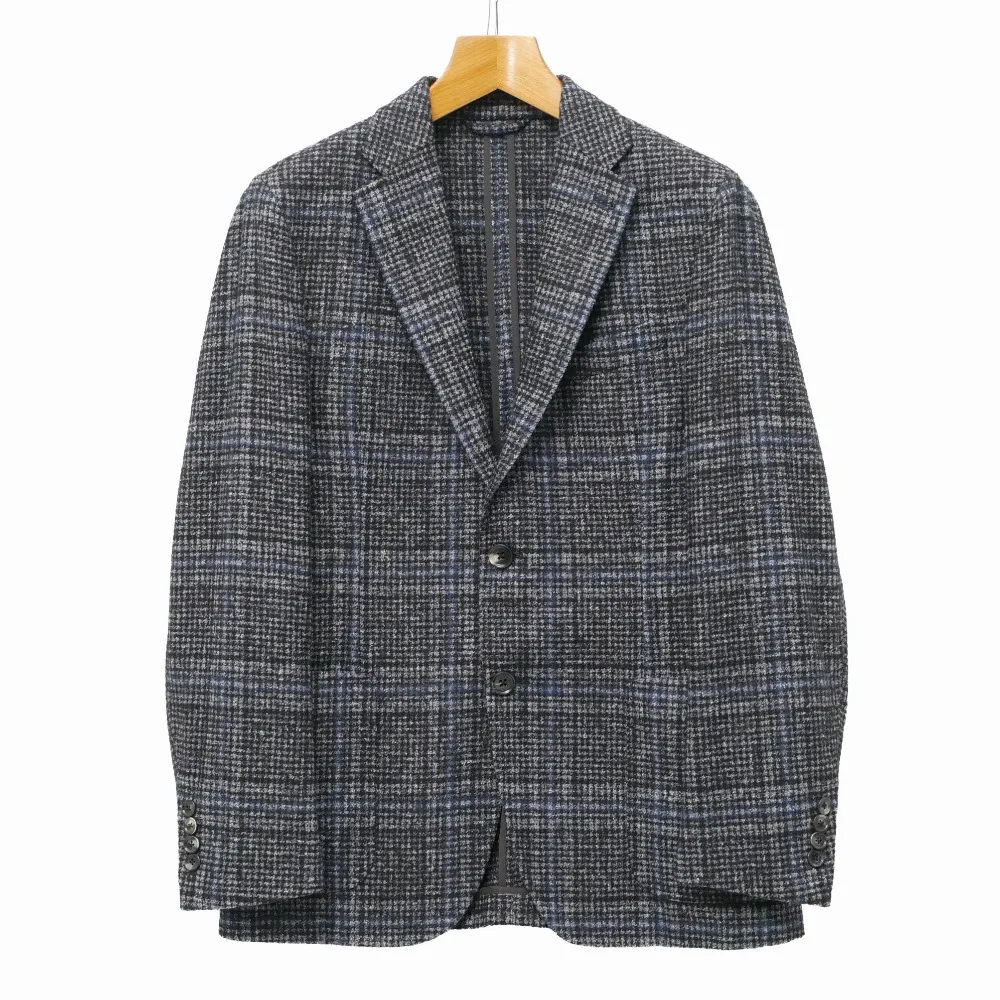 ■美品■Ermenegildo Zegna エルメネジルド ゼニア テーラードジャケット サイズ7-50C チェック アルパカ混 ブレザー シングルジャケット イタリア製 ブランド古着【中古】20260403/RA8700