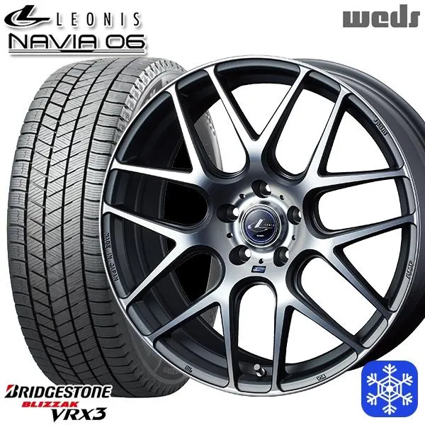 235/50R18インチ ブリヂストン ブリザック VRX3 5H114.3 スタッドレスタイヤホイール4本セット ウェッズ レオニス ナヴィア06 MGMC