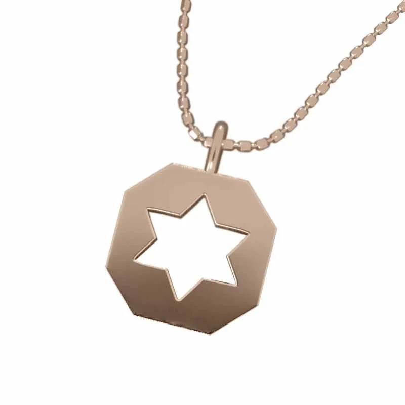 スター k10ピンクゴールド ペンダント 六芒星 大サイズ シンプル