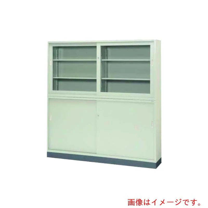【別途送料あり】プラス（PLUS） １８４７６）ＫＲ 引違い書庫 ＳＳ－６５３Ｒ ＬＧＹ 【品番：SS-653R LGY】