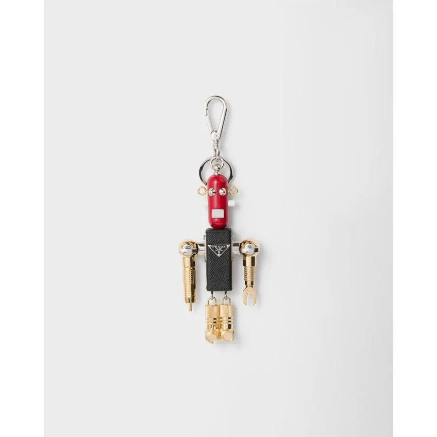 プラダ PRADA 2026春夏 レディース ロボットサフィアーノレザー キーリングチャーム1TR116_EGN_F0002_V_OOO【ブラック 】【送料無料】【正規品】