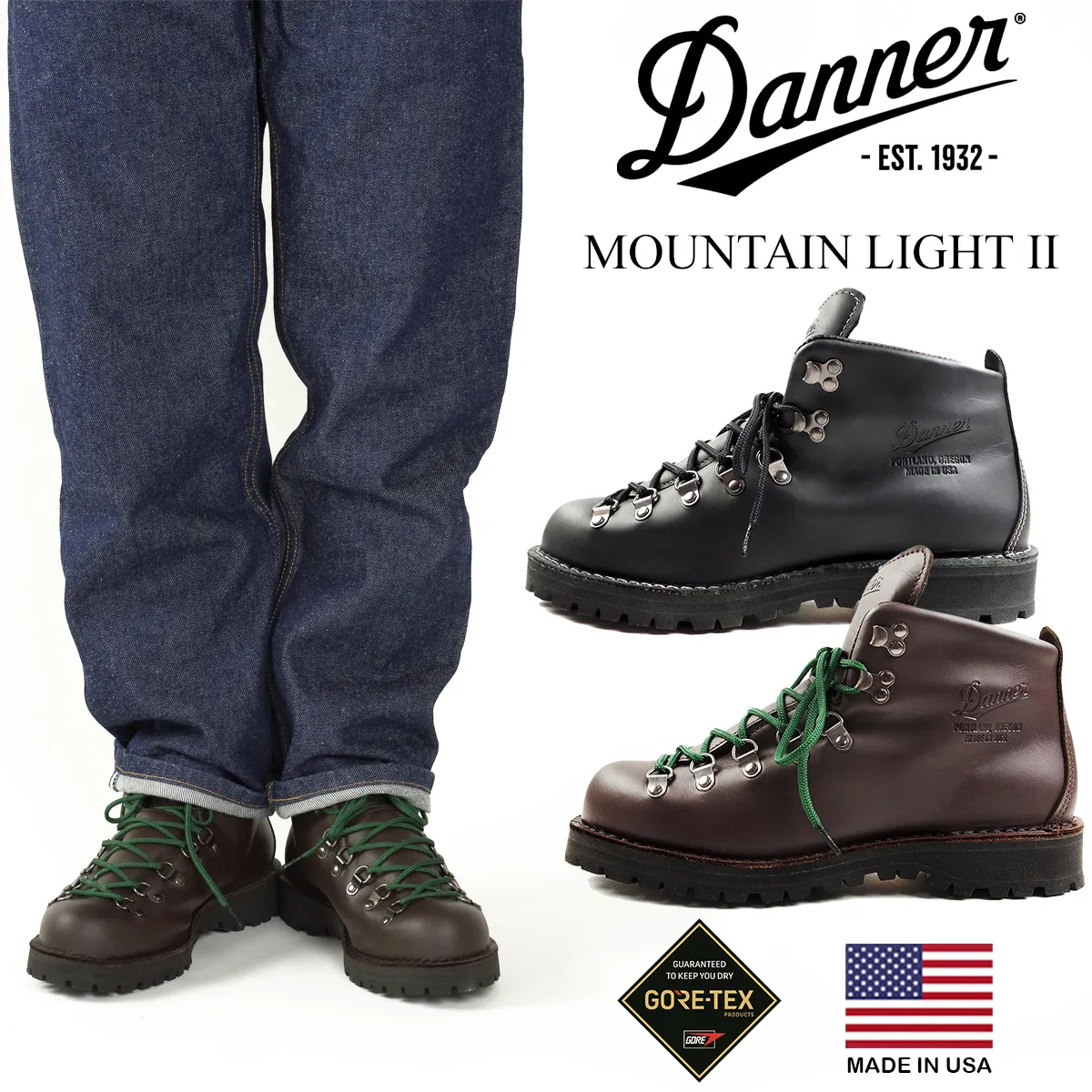 【並行輸入品　本国企画】ダナー DANNER マウンテンライト2 ブーツ 登山靴 MOUNTAIN LIGHT II アメリカ製 MADE IN USA ゴアテックス 30800 30860