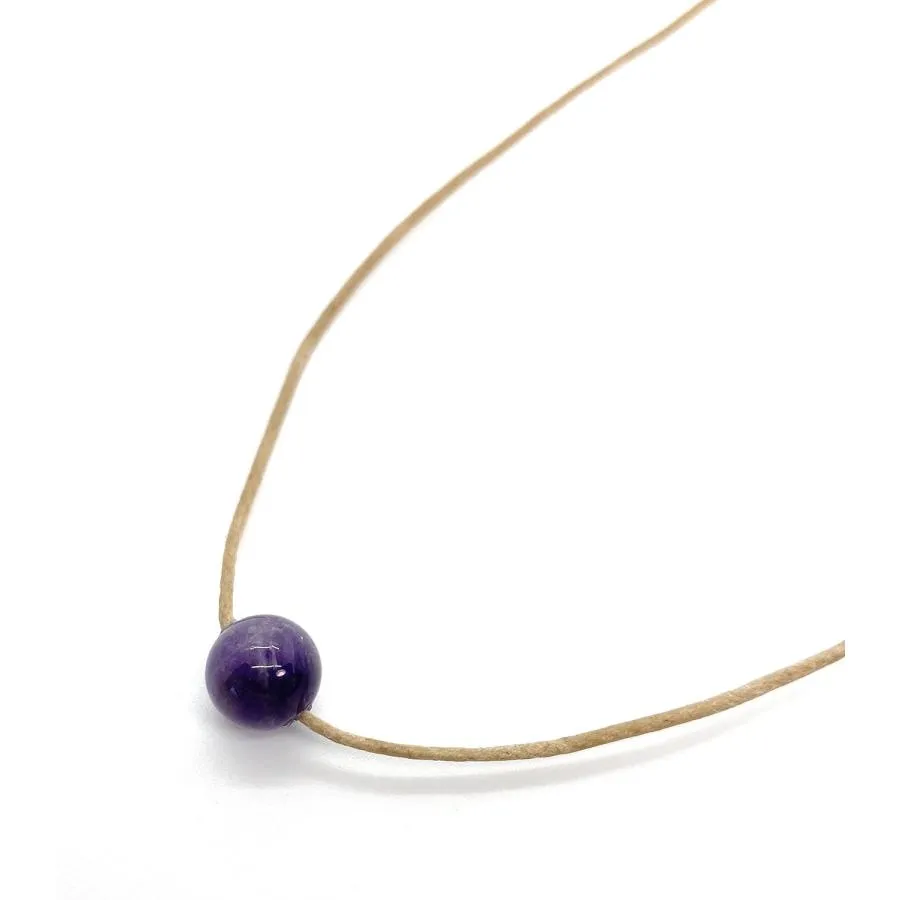 【並行輸入品】Small Circle Amethyst Necklace - Women Spirit Jewelry  Purple Cute A