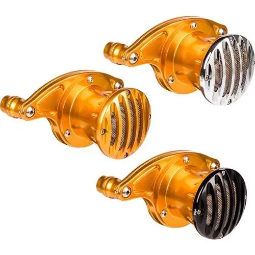 GRILL DESIGN ベロシティースタック 【ボディ】:ゴールド 【キャップ】:ゴールド/18〜24年ソフテイル、17〜25年ツーリング、トライク