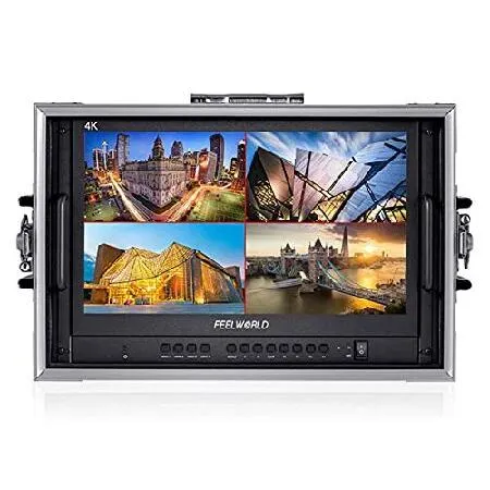 【平行輸入品】FEELWORLD ATEM156-CO15.6インチクアッドスプリットモニター機内持ち込み放送ディレクターモニター、スイッチャー用4 x HDMI I/O