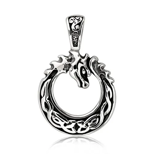 【中古】【未使用・未開封品】WithLoveSilver 925スターリングシルバーケルトドラゴンでラウンドシェイプペンダント