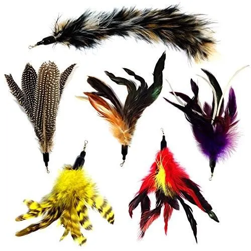 猫おもちゃ ネコ ねこ 100-1 Pet Fit For Life Multi Piece Replacement Feathers Pack Plus Bonus Soft Fur