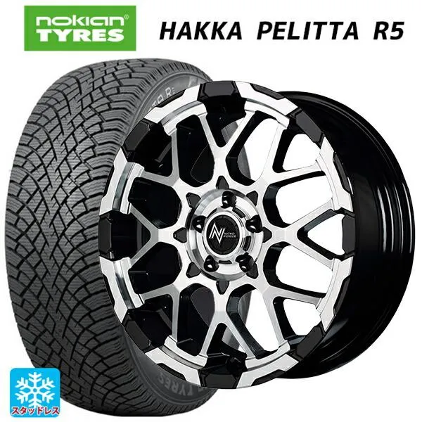 送料無料 スタッドレスタイヤホイールセット 215/60R16 99R XL ノキアン ハッカペリッタR5 エムアイディー ナイトロパワー M28バレ
